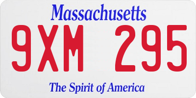 MA license plate 9XM295