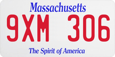 MA license plate 9XM306