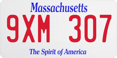 MA license plate 9XM307