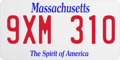 MA license plate 9XM310
