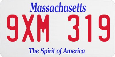 MA license plate 9XM319