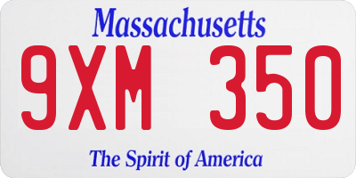 MA license plate 9XM350