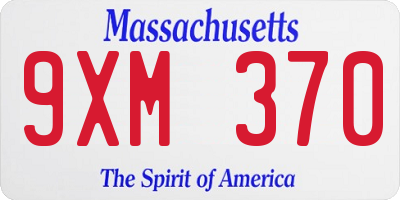 MA license plate 9XM370