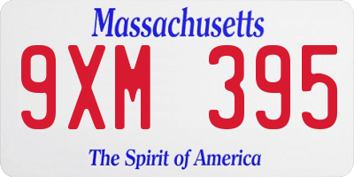 MA license plate 9XM395