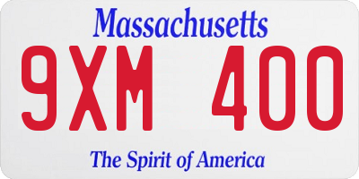 MA license plate 9XM400