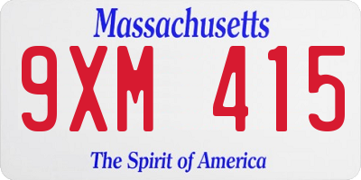 MA license plate 9XM415