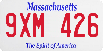 MA license plate 9XM426