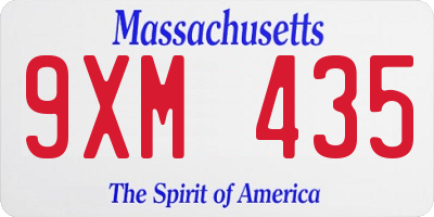 MA license plate 9XM435