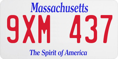 MA license plate 9XM437