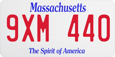 MA license plate 9XM440