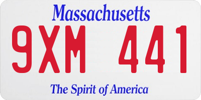 MA license plate 9XM441