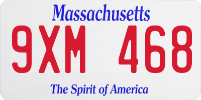 MA license plate 9XM468
