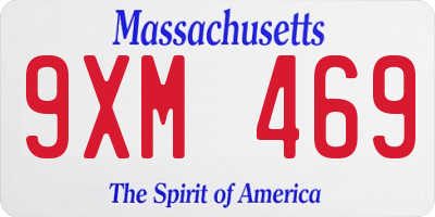 MA license plate 9XM469