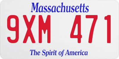 MA license plate 9XM471