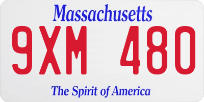 MA license plate 9XM480