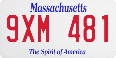 MA license plate 9XM481