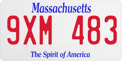 MA license plate 9XM483