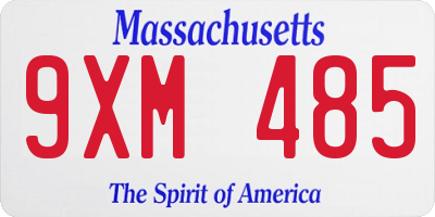 MA license plate 9XM485