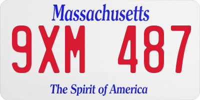 MA license plate 9XM487