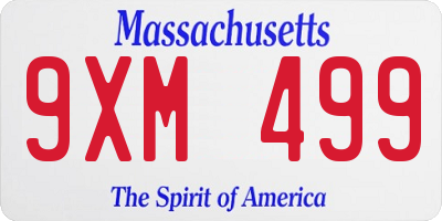 MA license plate 9XM499