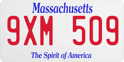 MA license plate 9XM509