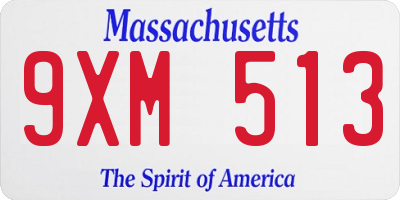 MA license plate 9XM513