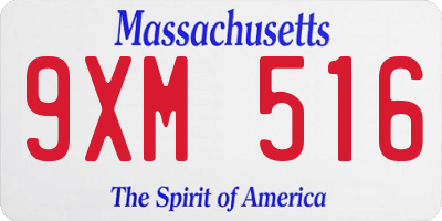 MA license plate 9XM516
