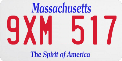 MA license plate 9XM517