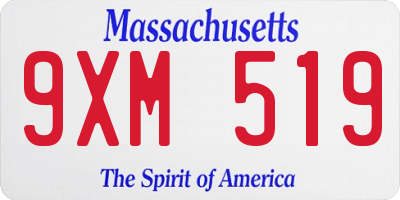 MA license plate 9XM519