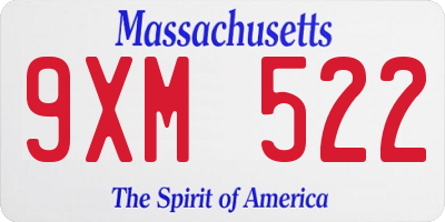 MA license plate 9XM522