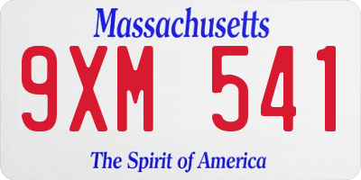 MA license plate 9XM541