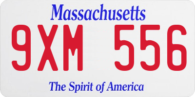 MA license plate 9XM556