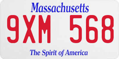 MA license plate 9XM568