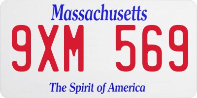 MA license plate 9XM569