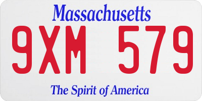 MA license plate 9XM579