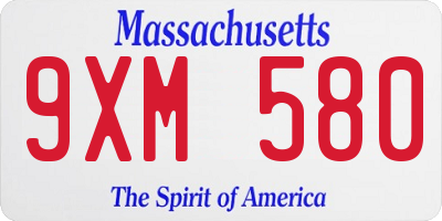 MA license plate 9XM580