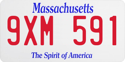 MA license plate 9XM591