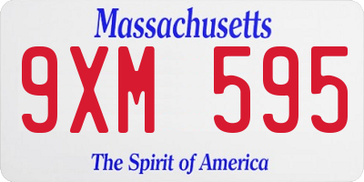 MA license plate 9XM595