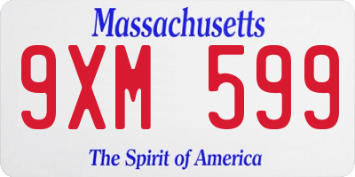 MA license plate 9XM599