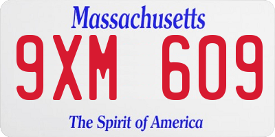 MA license plate 9XM609