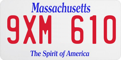 MA license plate 9XM610