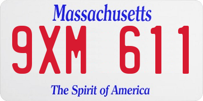 MA license plate 9XM611