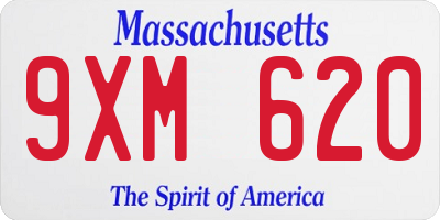 MA license plate 9XM620