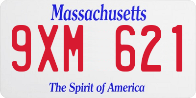 MA license plate 9XM621