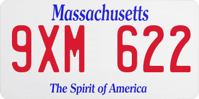 MA license plate 9XM622