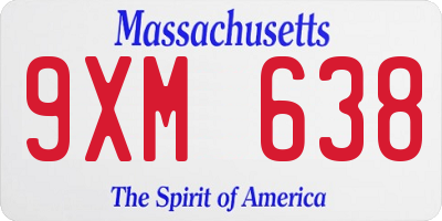 MA license plate 9XM638