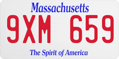 MA license plate 9XM659