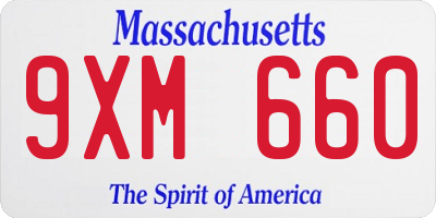MA license plate 9XM660