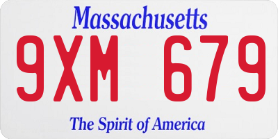 MA license plate 9XM679