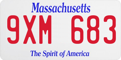 MA license plate 9XM683